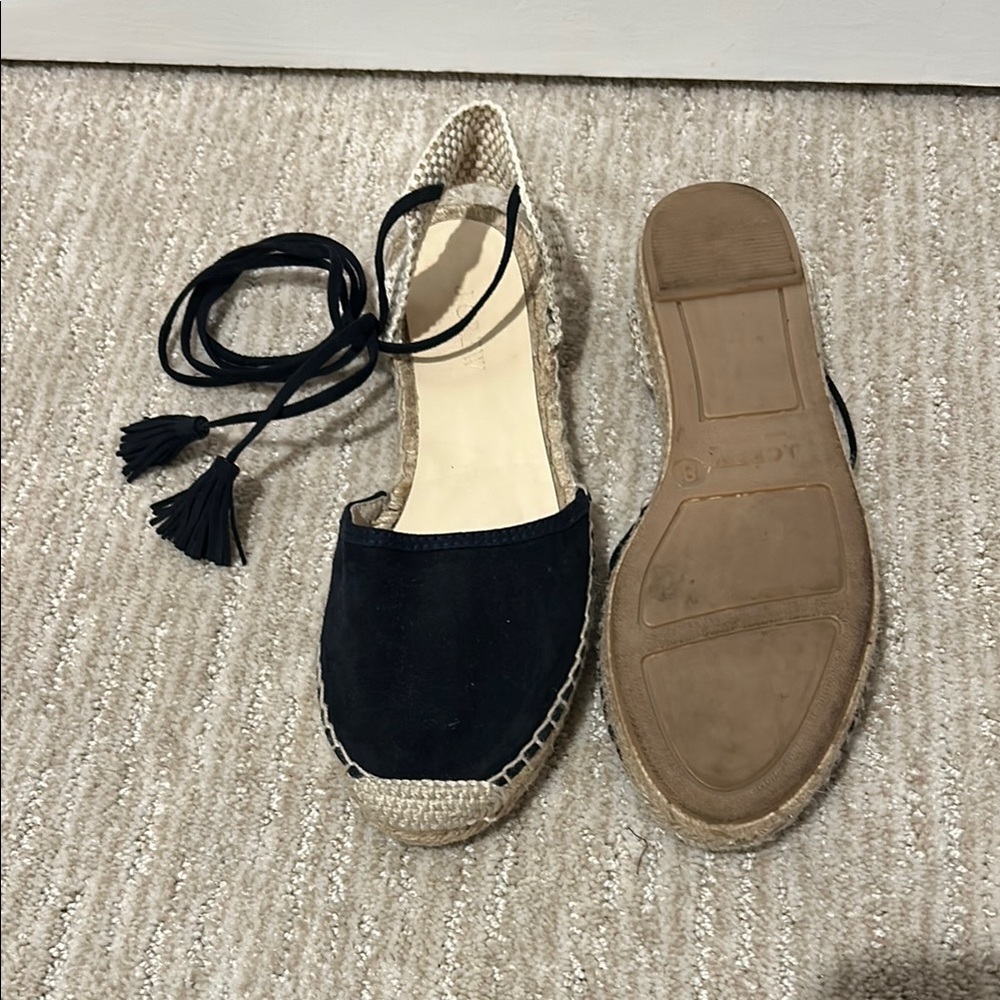 Navy Espadrille Flats